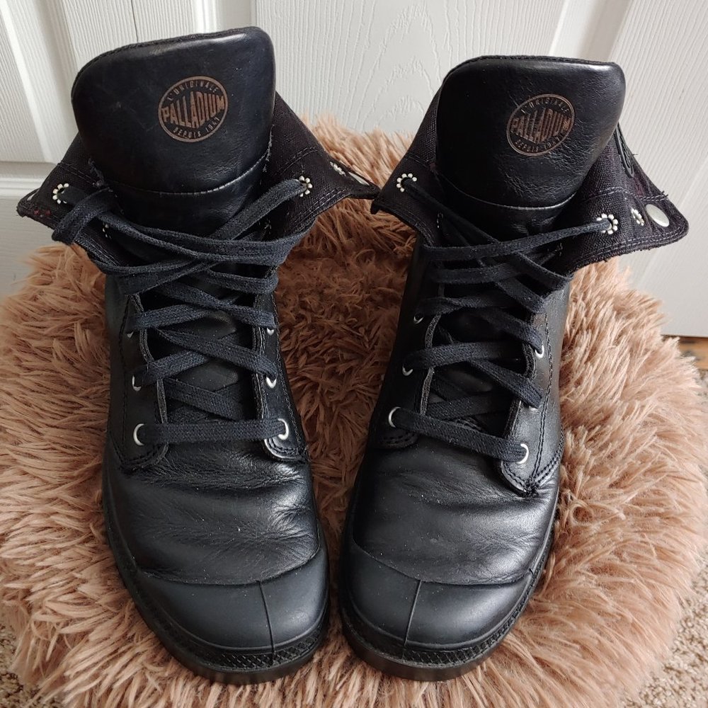 Women's  Leather Cuff Palladium Waterproof Boots